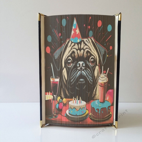 Pugs Birthday Bash Book Edge Strip Art Pattern 