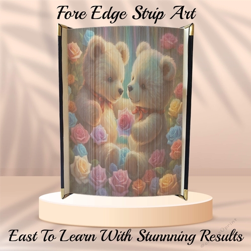 Bears In The Roses Fore Edge Strip Art Pattern 