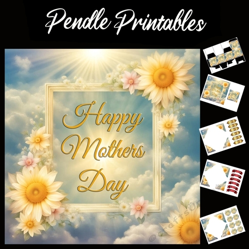 Happy Mothers Day  7x7 Card Kit. Matching Box, Gift Bauble,Tag