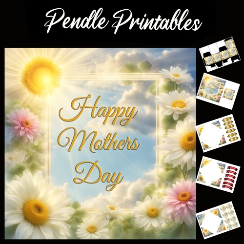 Happy Mothers Day 02  7x7 Card Kit. Matching Box, Gift Bauble,Tag
