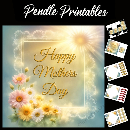 Happy Mothers Day 03  7x7 Card Kit. Matching Box, Gift Bauble,Tag