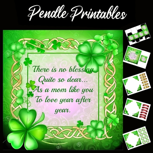 Mothers Day Poem Card  7x7 Card Kit. Matching Box, Gift Bauble,Tag, 04