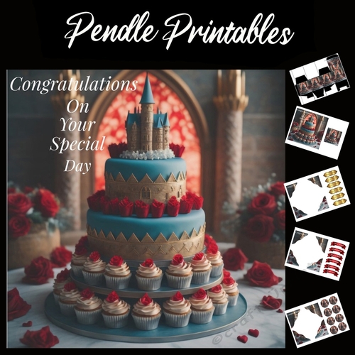 Congratulations On Your Special Day Wedding Cake Card 7x7 Card Kit. Matching Box, Gift Bauble,Tag