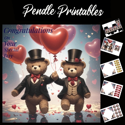 Congratulations On Your Special Day Wedding Card 7x7 Card Kit. Matching Box, Gift Bauble,Tag
