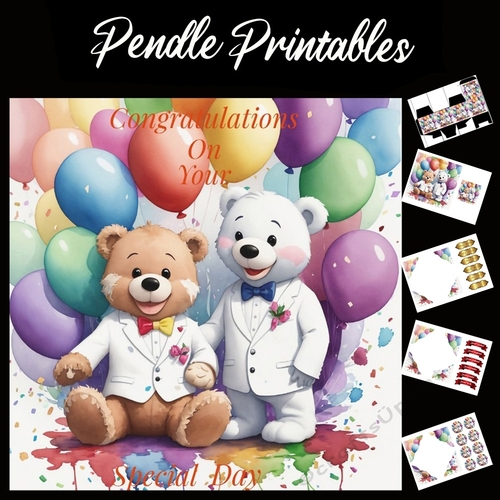 Congratulations On Your Special Day Wedding Card 7x7 Card Kit. Matching Box, Gift Bauble,Tag