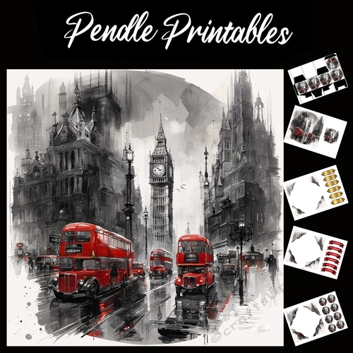 London Transport  42 7x7 Card Kit. Matching Box, Gift Bauble,Tag