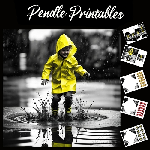 Puddle Power 55 7x7 Card Kit. Matching Box, Gift Bauble,Tag