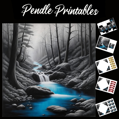 Pure Waters 7x7 Card Kit. Matching Box, Gift Bauble,Tag