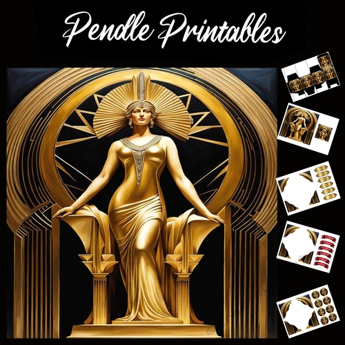 Beautiful Art Deco Lady (18) 7x7 Card Kit. Matching Box, Gift Bauble,Tag