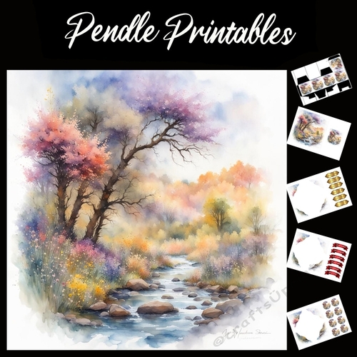 Springs Water 7x7 Card Kit. Matching Box, Gift Bauble,Tag