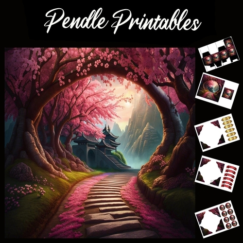 The Pink Path 7x7 Card Kit. Matching Box, Gift Bauble,Tag