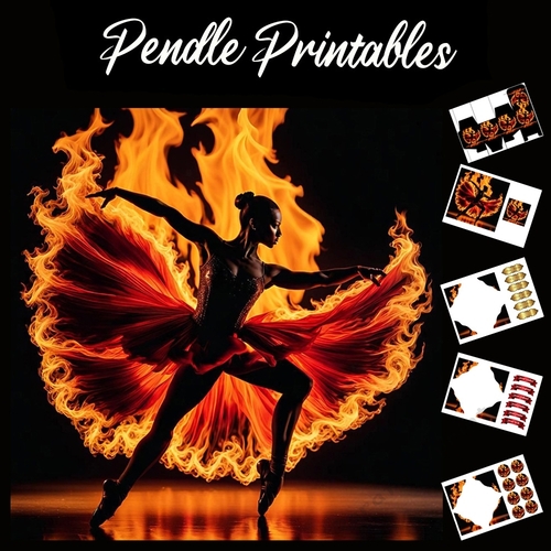 Flame Art: The Ballet Dancer 7x7 Card Kit. Matching Box, Gift Bauble,Tag