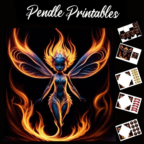Flame Art: The Flame Fairy 7x7 Card Kit. Matching Box, Gift Bauble,Tag