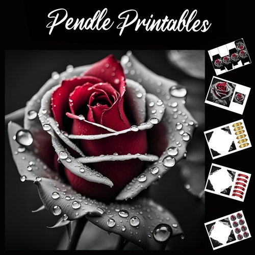 Charred Rose 7x7 Card Kit. Matching Box, Gift Bauble,Tag