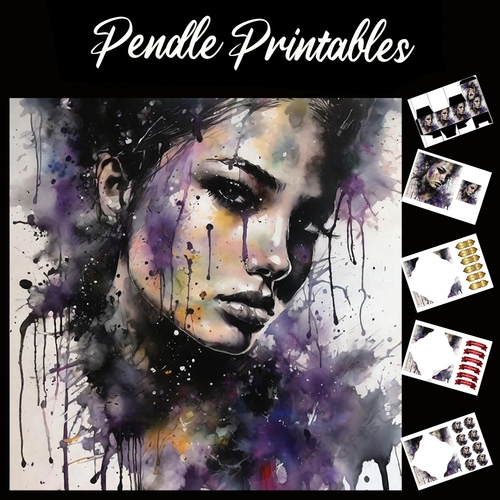 Splatter Art: Purple Rain 7x7 Card Kit. Matching Box, Gift Bauble,Tag