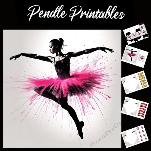 The Pink Tutu 7x7 Card Kit. Matching Box, Gift Bauble,Tag