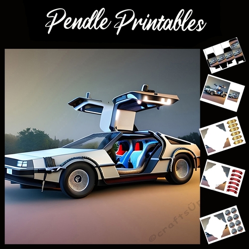 The DeLorean 7x7 Card Kit. Matching Box, Gift Bauble,Tag