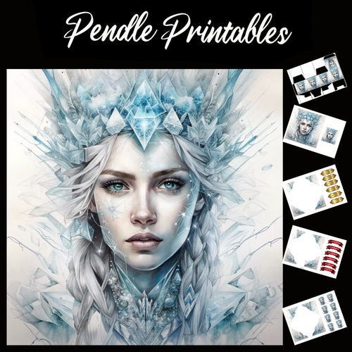 The Ice Queen 7x7 Card Kit. Matching Box, Gift Bauble,Tag