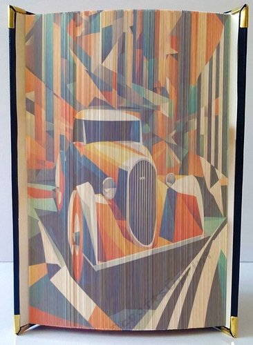 Vintage Art Deco Car 05 Fore Edge Strip Art Book Pattern