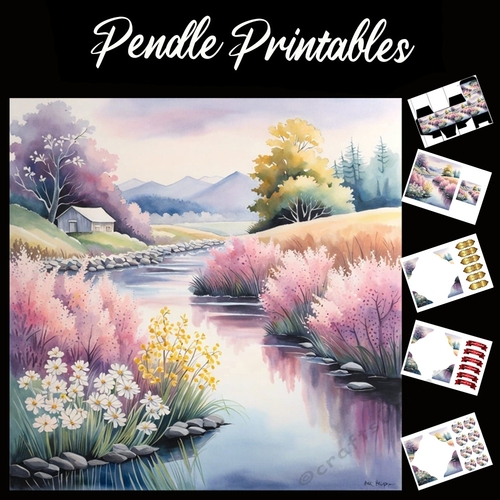 The Water Reeds 7x7 Card Kit. Matching Box, Gift Bauble,Tag