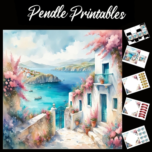 Paradise View 7x7 Card Kit. Matching Box, Gift Bauble,Tag