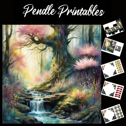 The Shady Waters 7x7 Card Kit. Matching Box, Gift Bauble,Tag