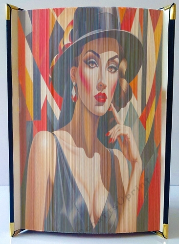 Vintage Art Deco Lady In Hat 09 Fore Edge Strip Art Book Pattern
