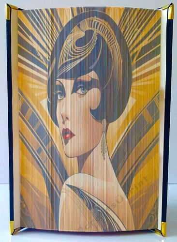 Vintage Art Deco Lady In Hat 11 Fore Edge Strip Art Book Pattern