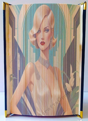 Vintage Art Deco Lady 12 Fore Edge Strip Art Book Pattern