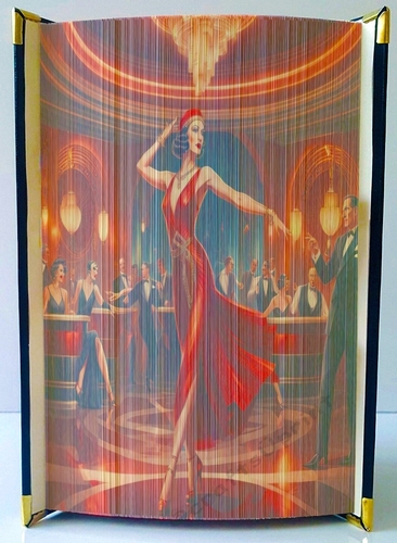 Vintage Art Deco Lady Dancing 13 Fore Edge Strip Art Book Pattern