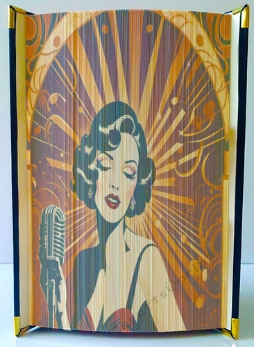 Vintage Art Deco Lady Singing 14 Fore Edge Strip Art Book Pattern
