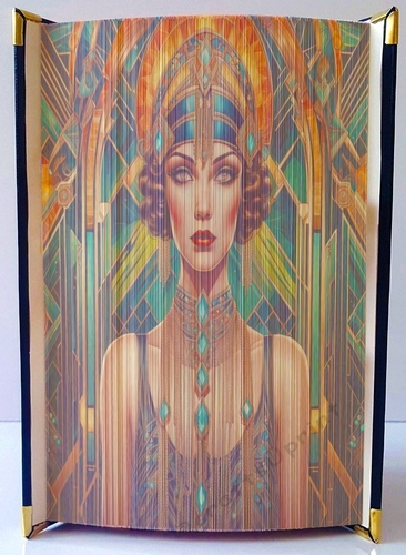 Vintage Art Deco Lady 20 Fore Edge Strip Art Book Pattern