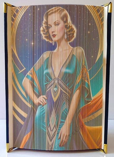 Vintage Art Deco Lady 21 Fore Edge Strip Art Book Pattern