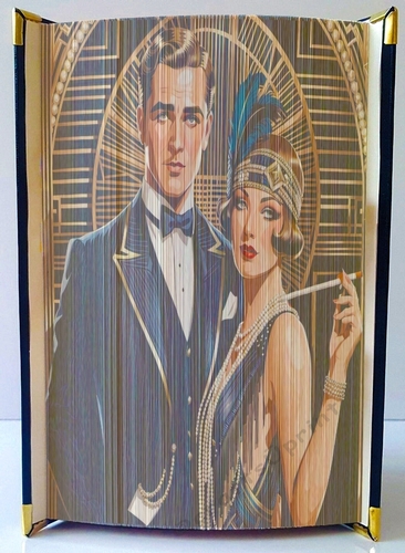 Vintage Art Deco Couple 24 Fore Edge Strip Art Book Pattern