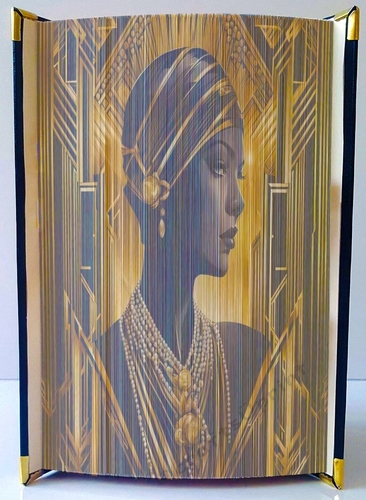 Vintage Art Deco Lady 26 Fore Edge Strip Art Book Pattern