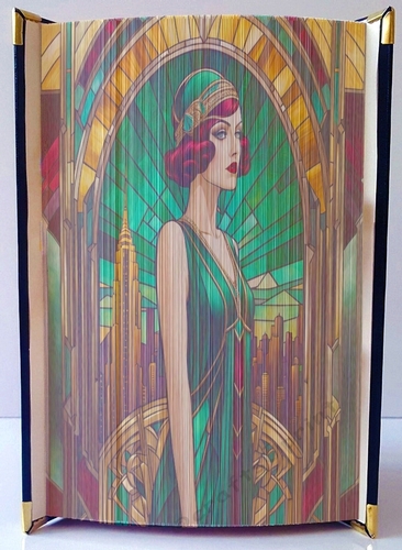 Vintage Art Deco Lady 29 Fore Edge Strip Art Book Pattern