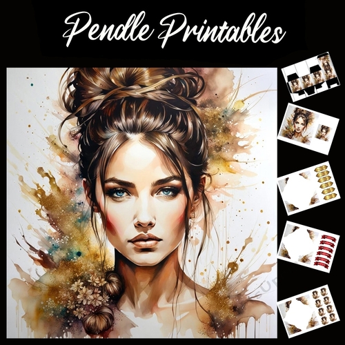 Splatter Art: Bronze Beauty 7x7 Card Kit. Matching Box, Gift Bauble,Tag