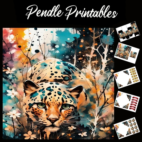 Splatter Art: The Hunter 7x7 Card Kit. Matching Box, Gift Bauble,Tag