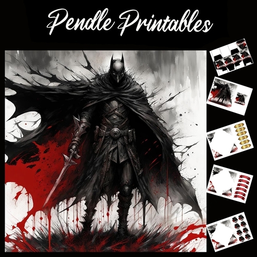 Splatter Art: Gotham Hero 7x7 Card Kit. Matching Box, Gift Bauble,Tag