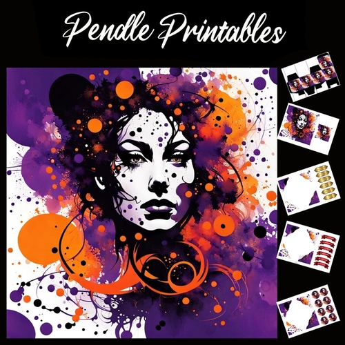 Splatter Art: Chic 7x7 Card Kit. Matching Box, Gift Bauble,Tag
