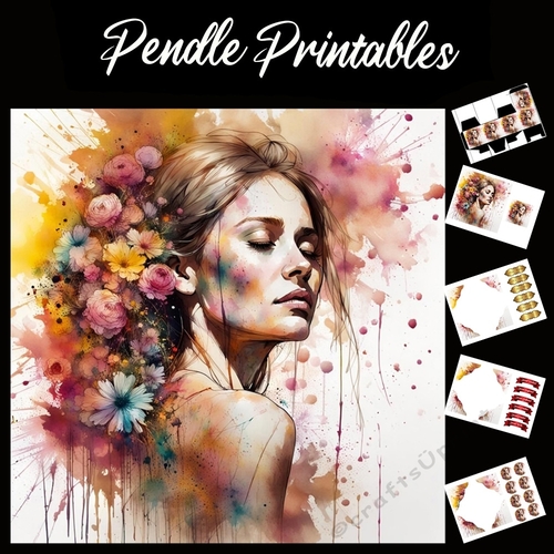 Splatter Art: The Pose 7x7 Card Kit. Matching Box, Gift Bauble,Tag