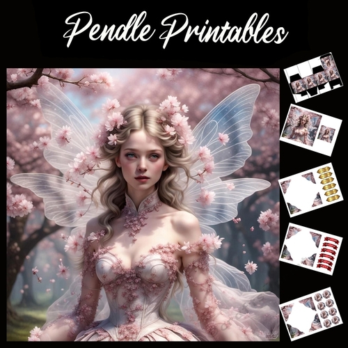 The Pink Fairy 7x7 Card Kit. Matching Box, Gift Bauble,Tag