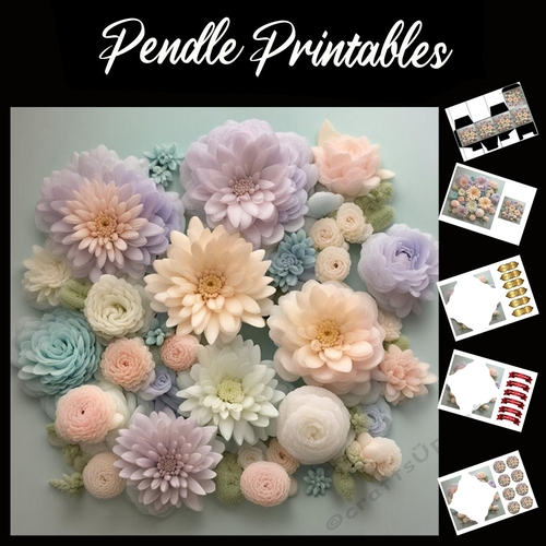 Pretty As A Picture 7x7 Card Kit. Matching Box, Gift Bauble,Tag