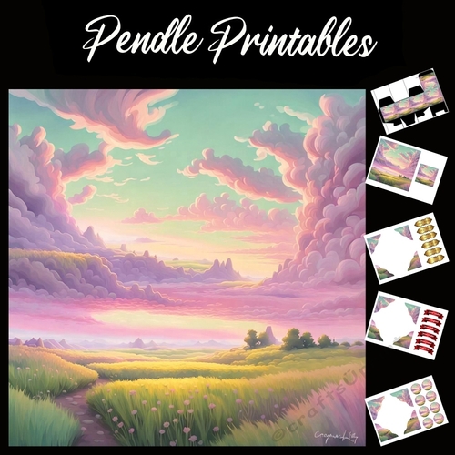 Beautiful Meadow Flowers (17) 7x7 Card Kit. Matching Box, Gift Bauble,Tag