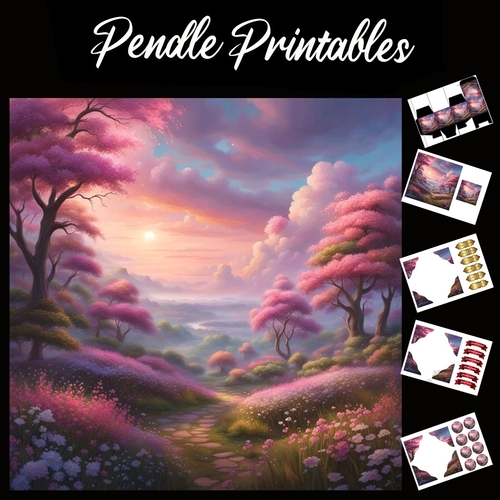 Beautiful Meadow Flowers (22) 7x7 Card Kit. Matching Box, Gift Bauble,Tag