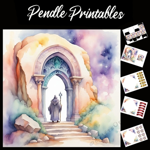 Mystical Doorway 7x7 Card Kit. Matching Box, Gift Bauble,Tag
