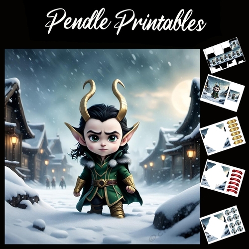Loki 7x7 Card Kit. Matching Box, Gift Bauble,Tag