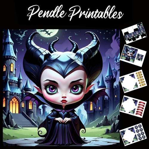 Dark Evil Queen 7x7 Card Kit. Matching Box, Gift Bauble,Tag