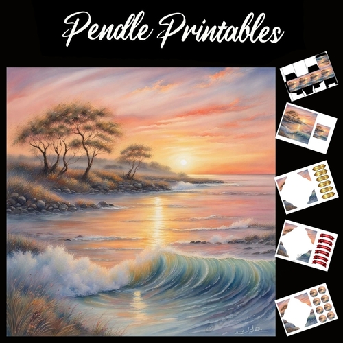 The Shoreline 7x7 Card Kit. Matching Box, Gift Bauble,Tag