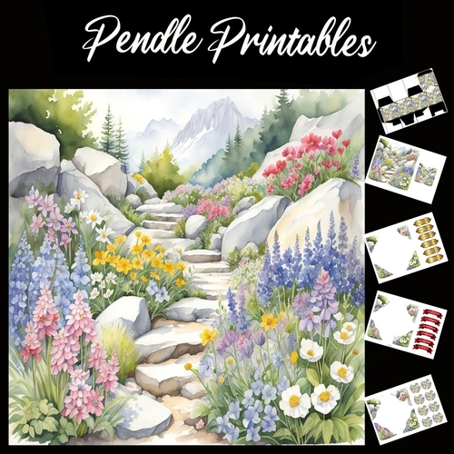 Stoney Path 7x7 Card Kit. Matching Box, Gift Bauble,Tag